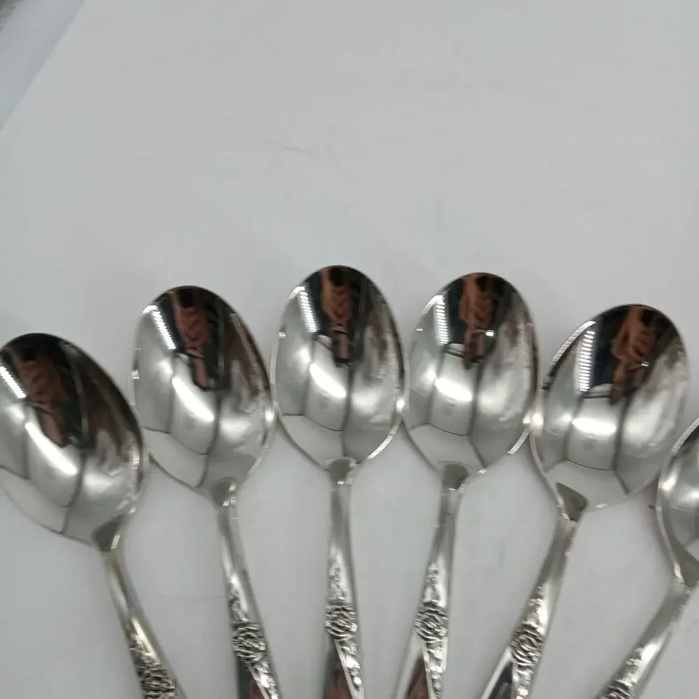 8X Tbsp Oneida LA ROSE Table Spoons Rogers Premier Stainless